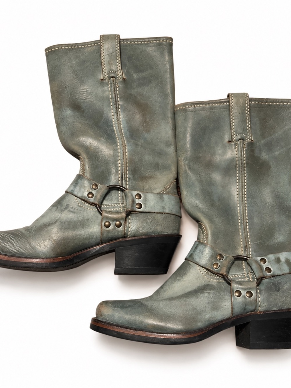 Frye Women's Distressed Sage Leather Harness Boots